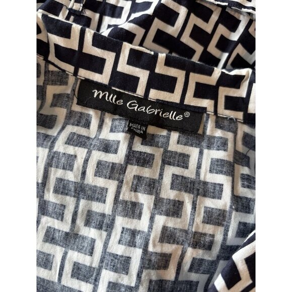 Mlle Gabrielle Button Front Shirt Dress Blue Belted MEDIUM - Picture 5 of 10